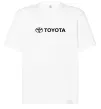 Футболка Оверсайз Toyota logo та назва Білий фото