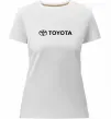 Жіноча преміум футболка Toyota logo та назва Білий фото