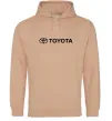 Чоловіча толстовка (худі) Toyota logo та назва Пісочний фото