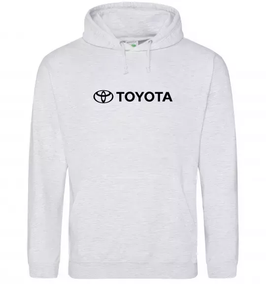 Женская толстовка (худи) Toyota logo та назва Серый меланж фото