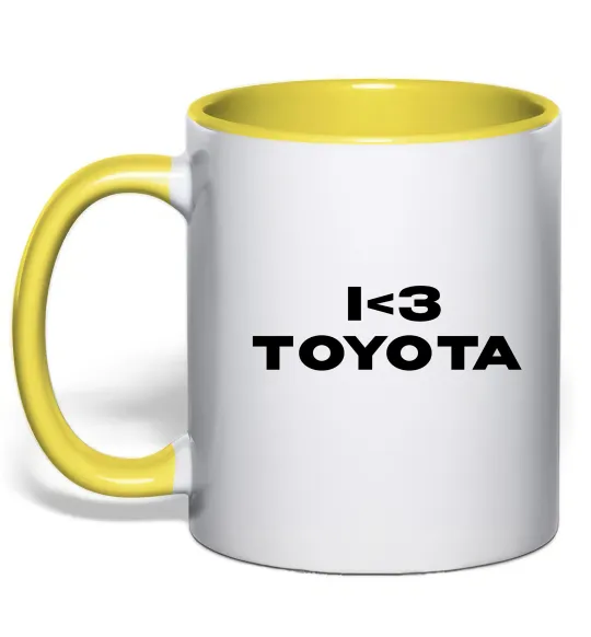 Чашка с цветной ручкой I <3 Toyota Солнечно желтый фото
