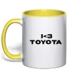 Чашка с цветной ручкой I <3 Toyota Лимонный фото