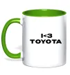 Чашка с цветной ручкой I <3 Toyota Зеленый фото