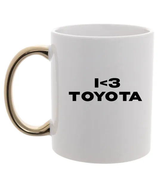 Чашка с цветной ручкой I <3 Toyota Золото фото