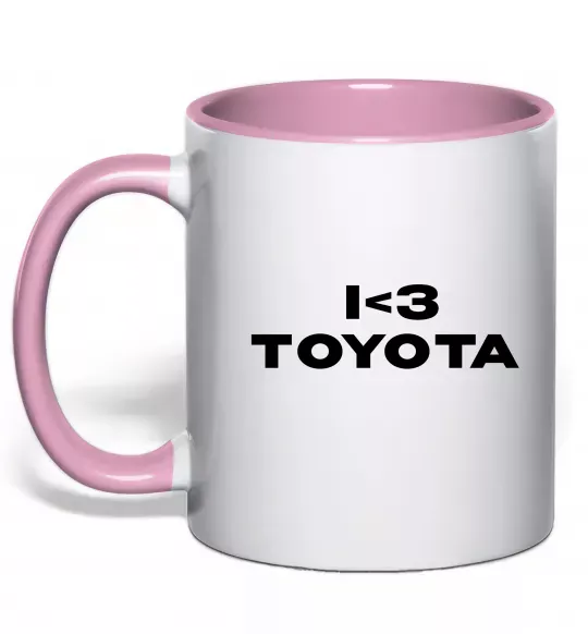 Чашка с цветной ручкой I <3 Toyota Нежно розовый фото