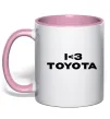 Чашка с цветной ручкой I <3 Toyota Нежно розовый фото