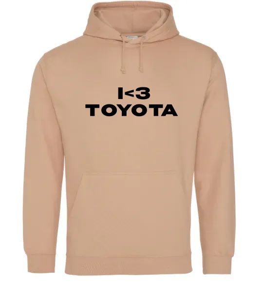 Женская толстовка (худи) I <3 Toyota Песочный фото