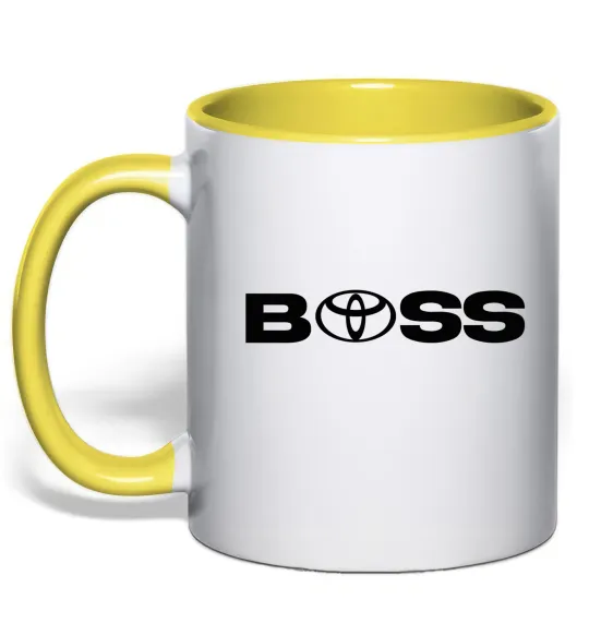 Чашка з кольоровою ручкою Boss Toyota Лимонний фото