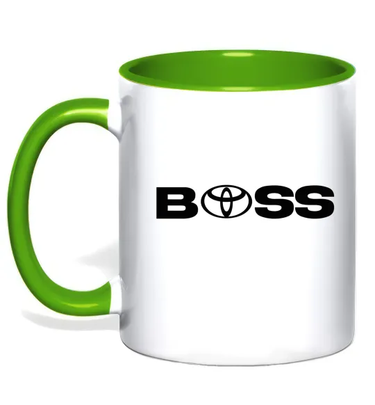 Чашка з кольоровою ручкою Boss Toyota Лаймовий фото