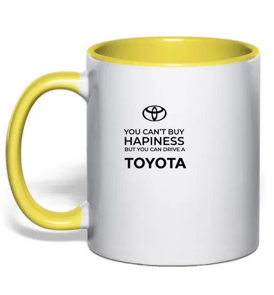Чашка с цветной ручкой You can drive toyota Солнечно желтый фото
