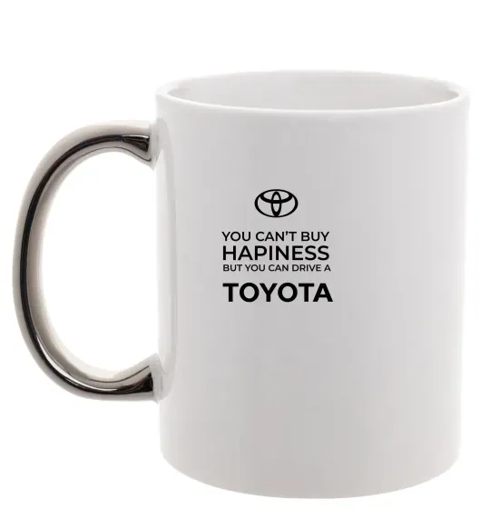 Чашка с цветной ручкой You can drive toyota Серебро фото