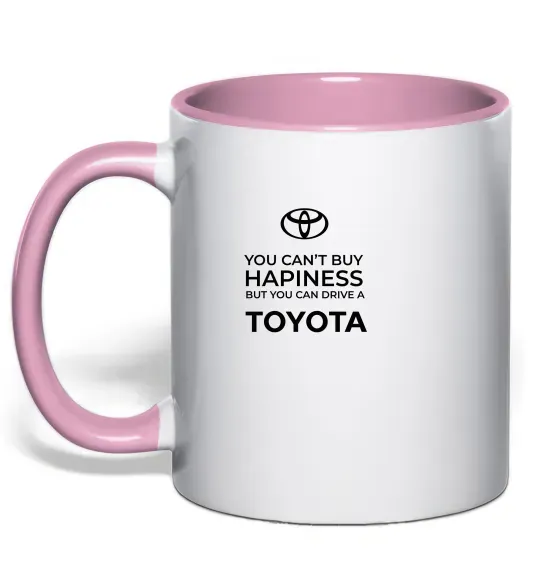 Чашка с цветной ручкой You can drive toyota Нежно розовый фото
