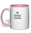 Чашка с цветной ручкой You can drive toyota Нежно розовый фото