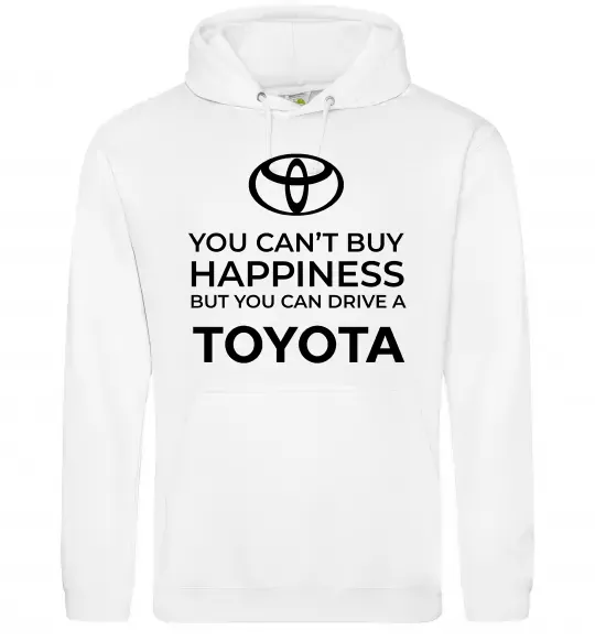 Мужская толстовка (худи) You can drive toyota Белый фото