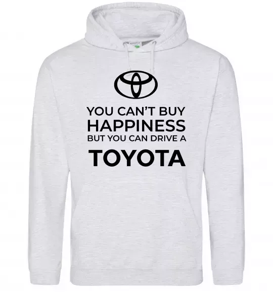 Мужская толстовка (худи) You can drive toyota Серый меланж фото
