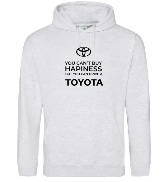 Женская толстовка (худи) You can drive toyota Серый меланж фото
