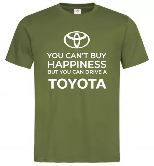 Мужская футболка You can drive toyota Оливковый фото
