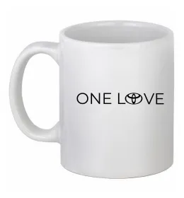 Чашка керамическая Real men drive Toyota Белый фото