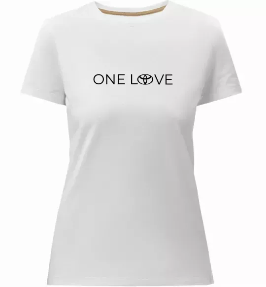 Жіноча преміум футболка Toyota one love Білий фото
