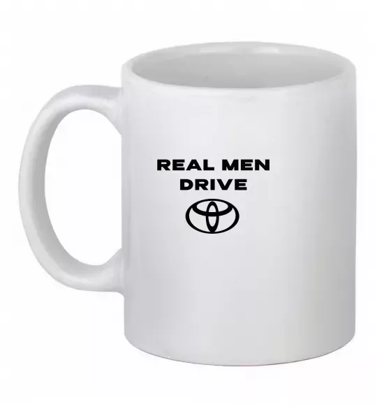 Чашка керамическая Real men drive Toyota Белый фото