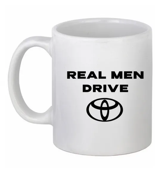 Чашка керамическая Real men drive Toyota Белый фото