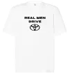 Футболка Оверсайз Real men drive Toyota Білий фото