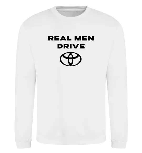 Свитшот Real men drive Toyota Белый фото