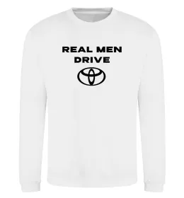Свитшот Real men drive Toyota Белый фото