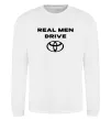 Свитшот Real men drive Toyota Белый фото