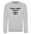 Свитшот Real men drive Toyota Серый меланж фото