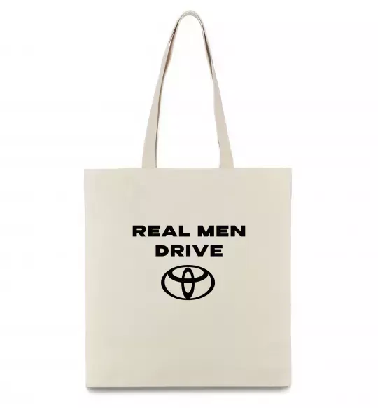 Эко-сумка Real men drive Toyota Бежевый фото