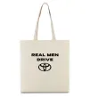 Эко-сумка Real men drive Toyota Бежевый фото