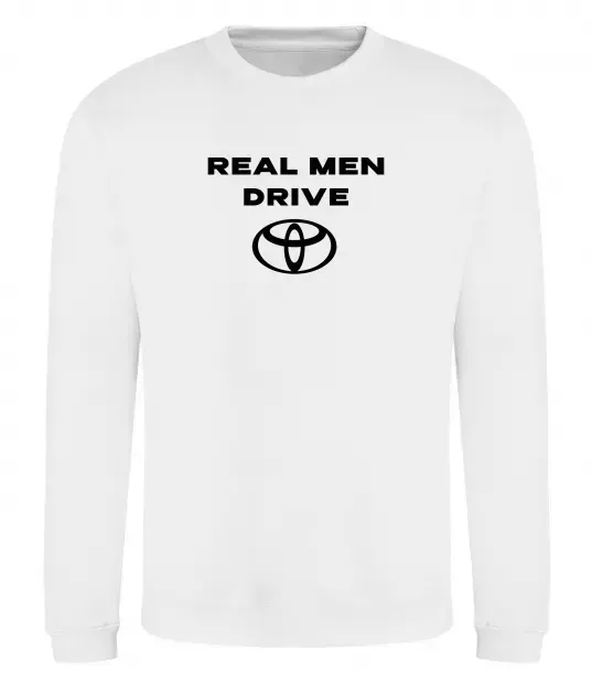 Свитшот Real men drive Toyota Белый фото
