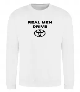 Свитшот Real men drive Toyota Белый фото