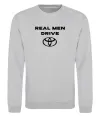 Свитшот Real men drive Toyota Серый меланж фото