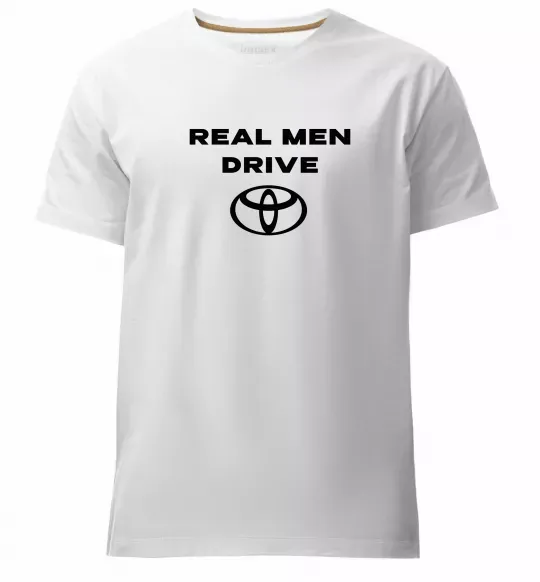 Чоловіча преміум футболка Real men drive Toyota Білий фото