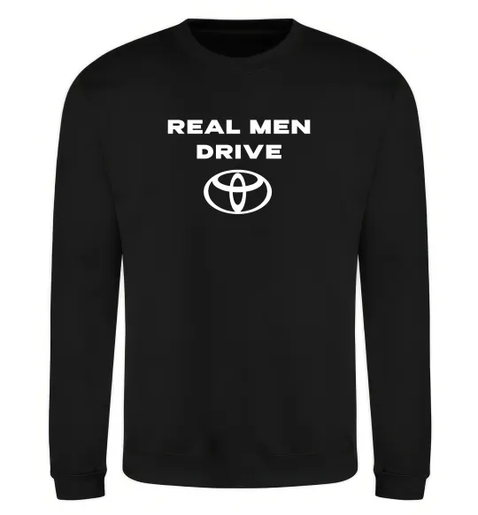 Свитшот Real men drive Toyota Черный фото