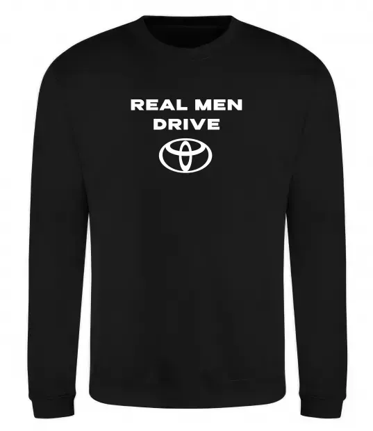 Свитшот Real men drive Toyota Черный фото