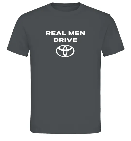 Мужская футболка Real men drive Toyota Графит фото