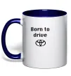 Чашка с цветной ручкой Born to drive Глубокий темно-синий фото
