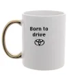 Чашка с цветной ручкой Born to drive Золото фото