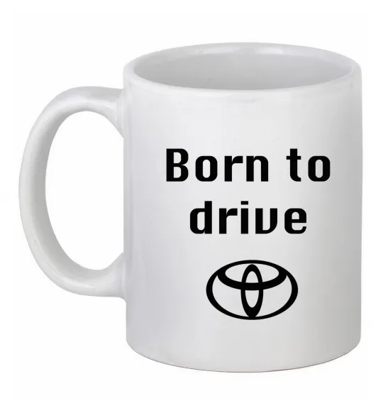 Чашка керамическая Born to drive Белый фото