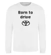 Свитшот Born to drive Белый фото