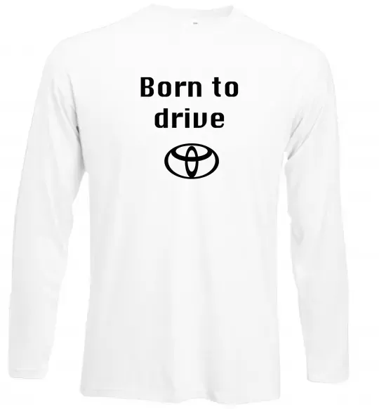 Лонгслив Born to drive Белый фото