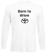 Лонгслив Born to drive Белый фото