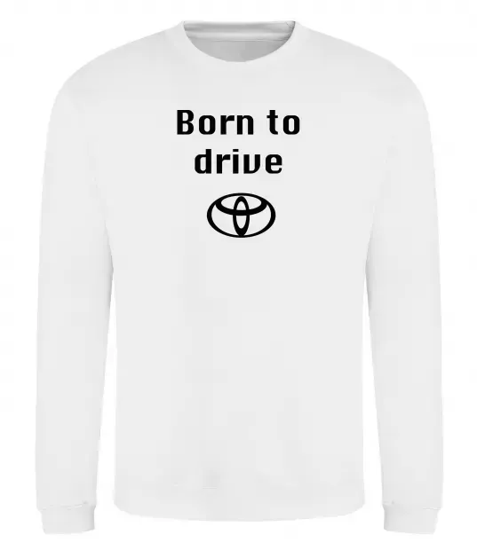 Світшот Born to drive Білий фото