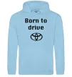 Мужская толстовка (худи) Born to drive Голубой фото