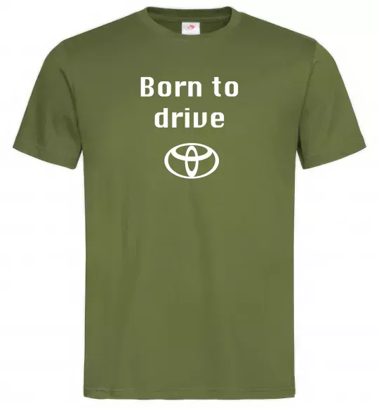 Чоловіча футболка Born to drive Оливковий фото