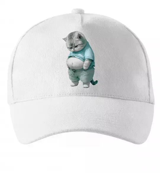 Кепка Кіт з животом Білий фото