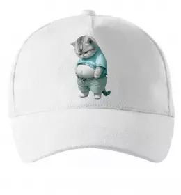 Кепка Кіт з животом Білий фото